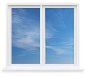 Двухстворчатое пластиковое окно, размер 1400×1300